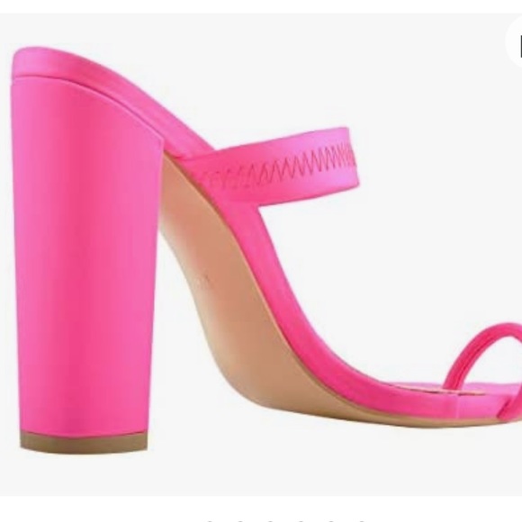 NWOT- Hot Pink OnlyMaker Stiletto Mules - SZ 36 (6 US) - Picture 2 of 5